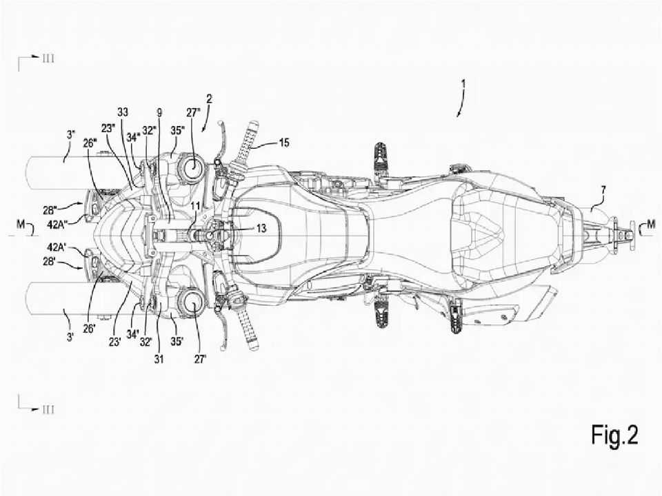 Patente para scooter de três rodas da Aprilia